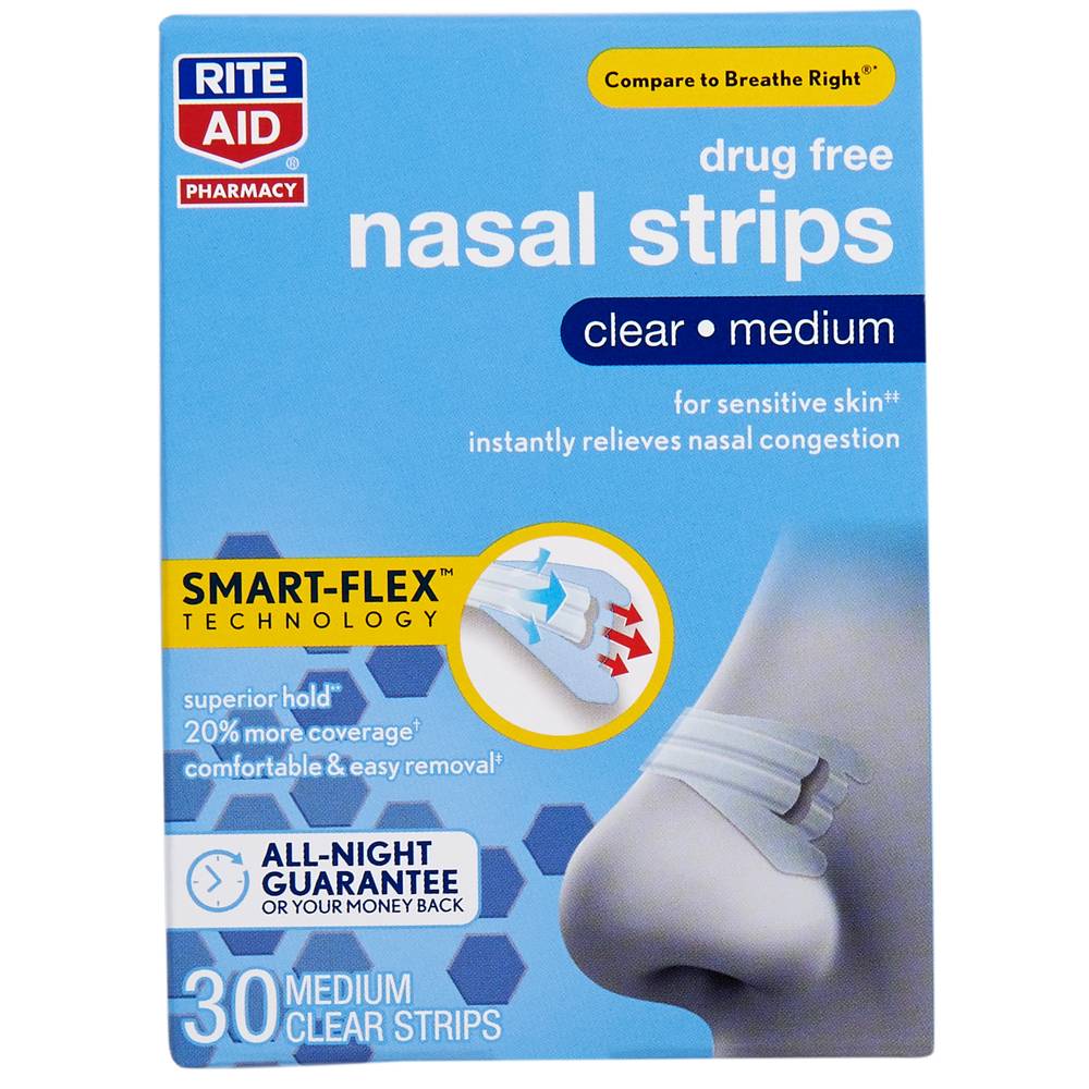 Rite Aid Smart-Flex Clear Nasal Strips (medium)