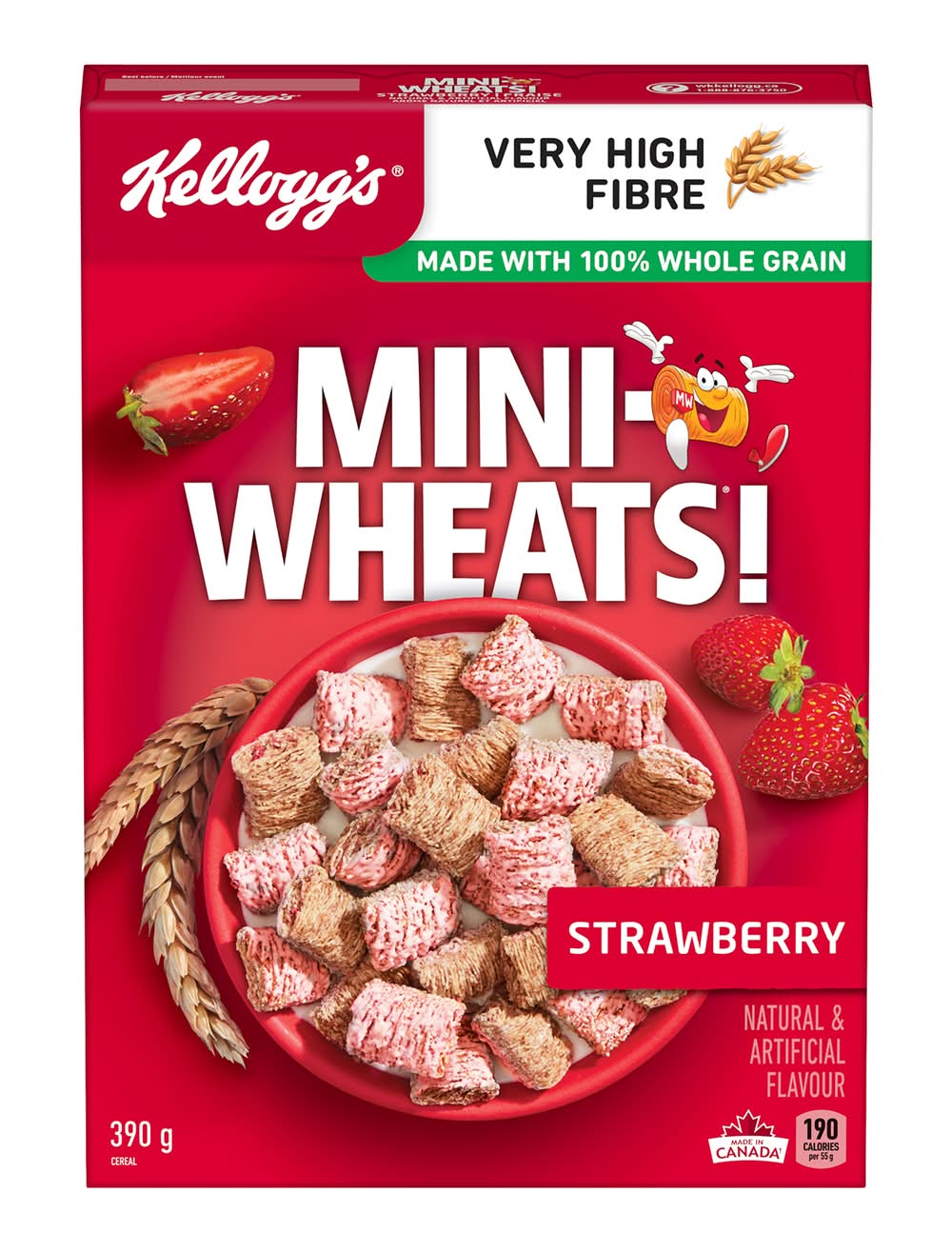 Kellogg's Mini Wheats Cereal, Strawberry (390 g)