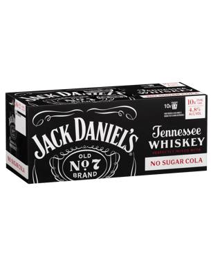 Jack Daniels & No Sugar Cola Can 10X375ml