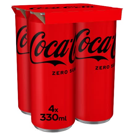 Coca-Cola Zero Sugar Soda (4 x 330ml)