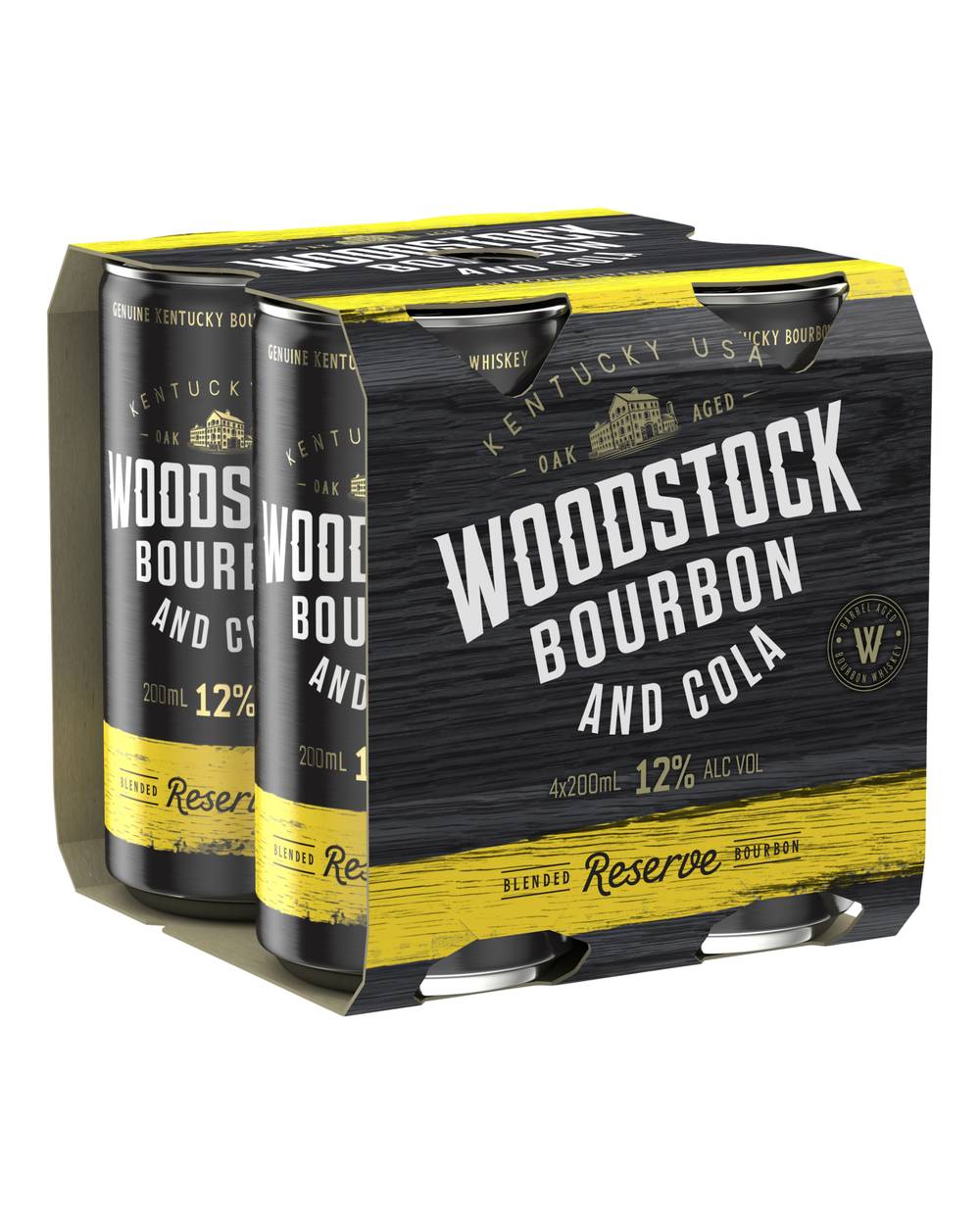 Woodstock Bourbon & Cola 12% Cans 4x200mL