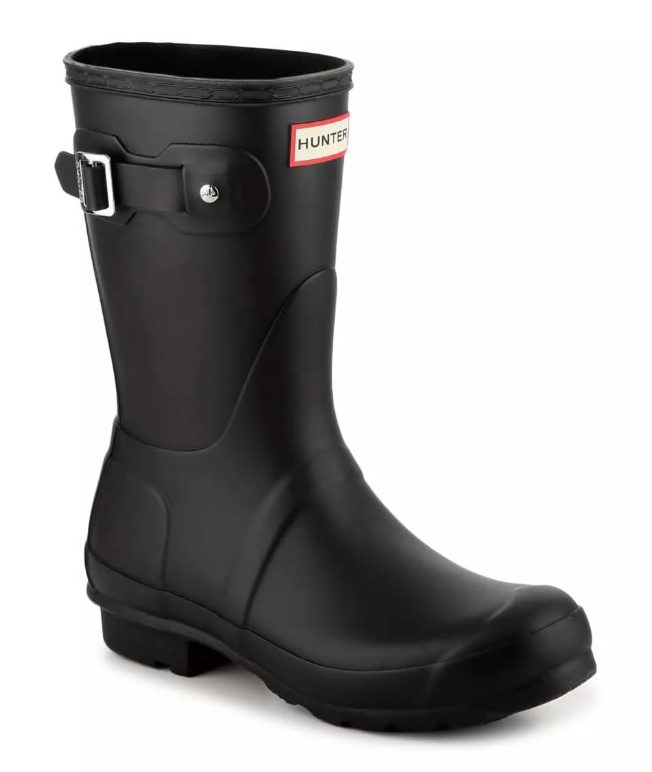 Hunter Original Short Matte Rain Boot - Women's (Black Medium Width, Standard Calf - 5)