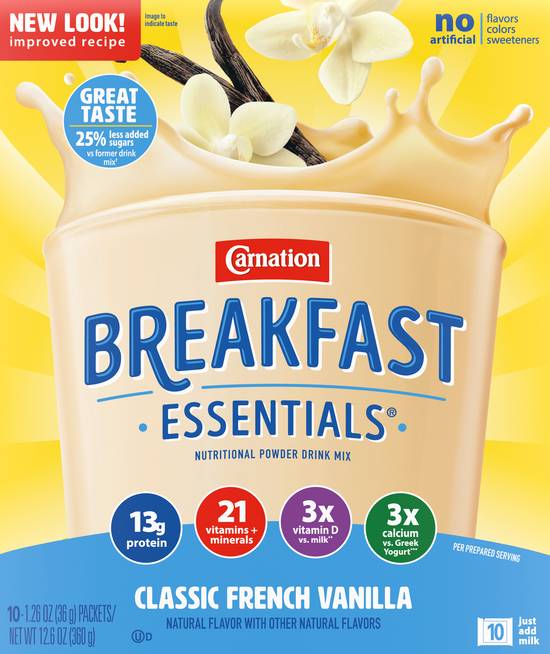 Carnation Breakfast Essentials Classic French Vanilla Powder Drink Mix (12.6 oz)