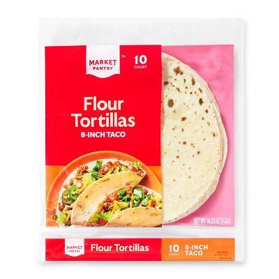 Market Pantry Flour Tortillas, 8" (14.58 oz, 10 ct)