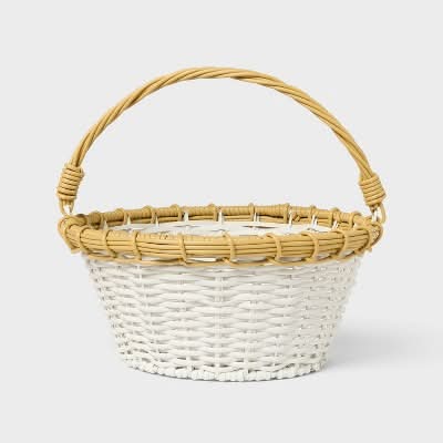 Spritz Willow Plastic Wicker Easter Basket, 12 in