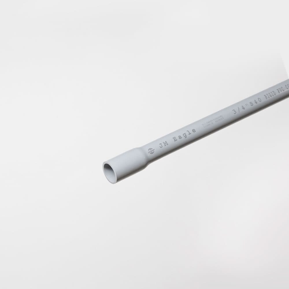 JM Eagle 3/4-in x 10-ft Gray Schedule 40 Conduit Non-metallic Schedule 40 PVC Conduit