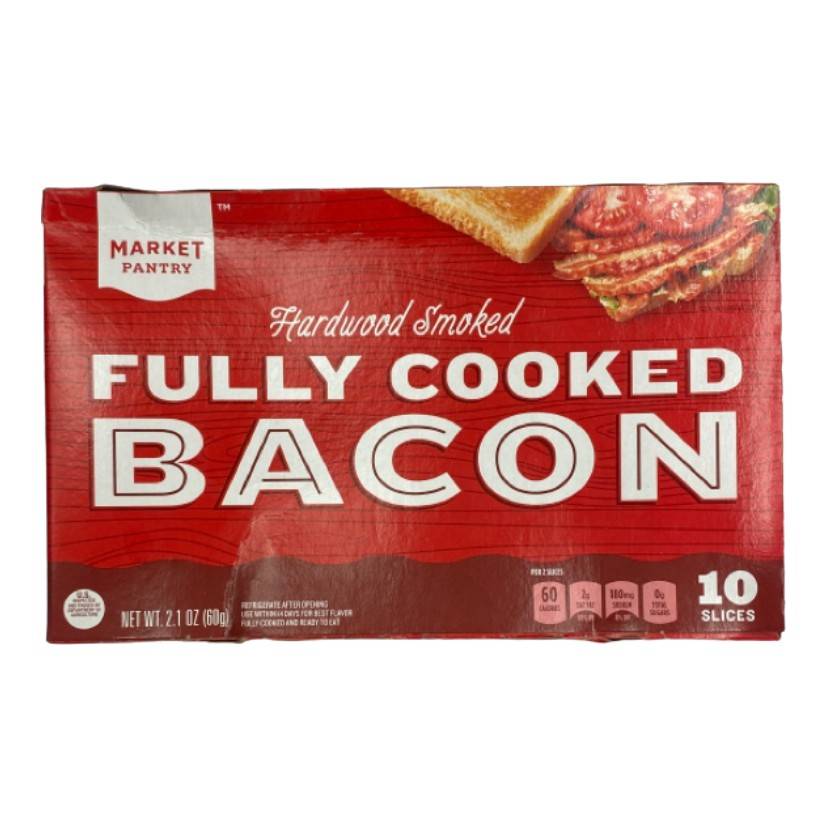 Market Pantry Hardwood Smoked Fully Cooked Bacon (2.1 oz, 10 ct)