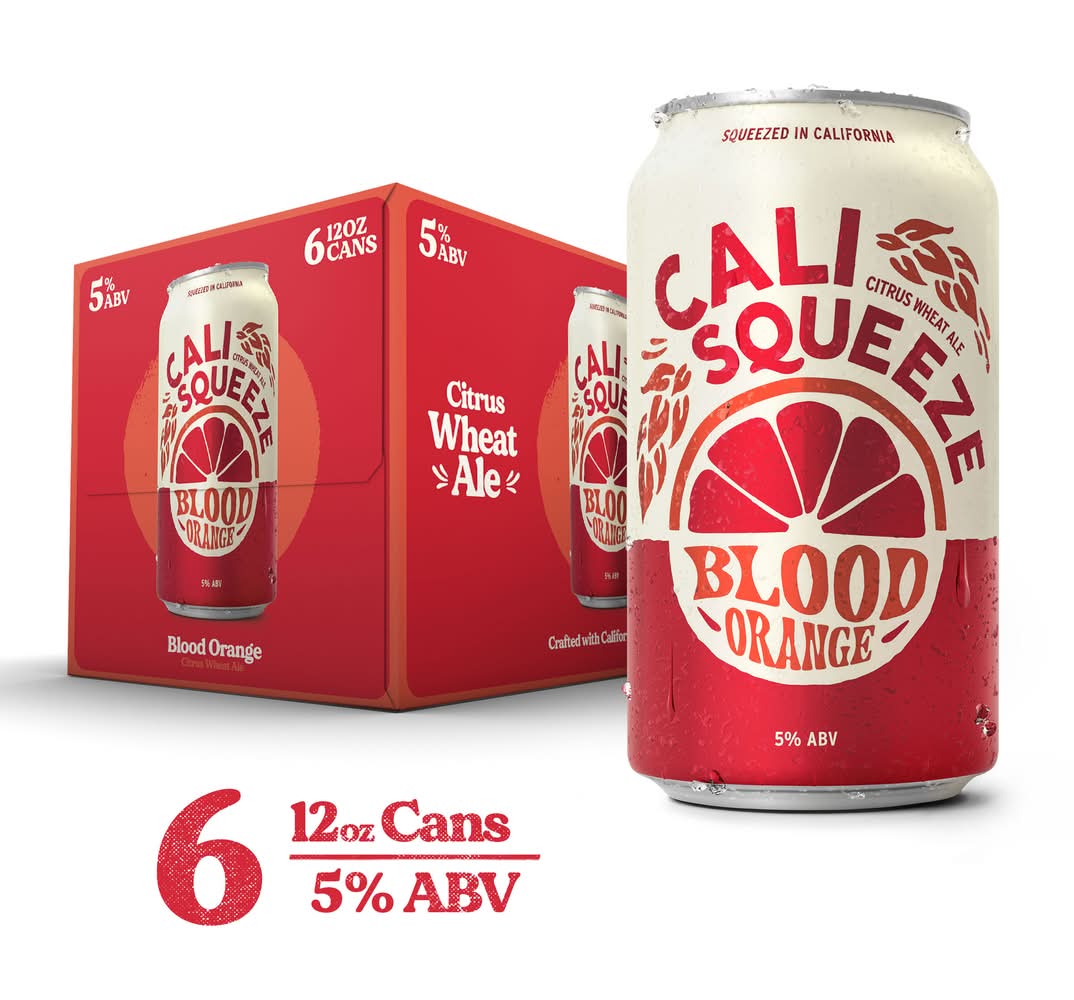 Cali-Squeeze Wheat Ale Craft Beer, Blood Orange (6 x 12 fl oz)