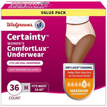 Walgreens Certainty Women's Comfortlux Underwear m