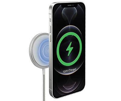 Ihome Braided Nylon Magnetic Wireless Charging Cableb (white)