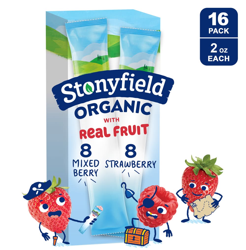Stonyfield Organic Kids Yogurt Tubes, Blueberry-Strawberry (32 oz, 16 ct)