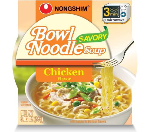 Nongshim Nong Shim Noodle Soup, Savory Bowl, Chicken Flavor 3.03oz Bowl