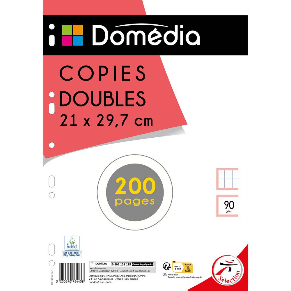 Domédia - Copies doubles domedia perfore a4 film 200p