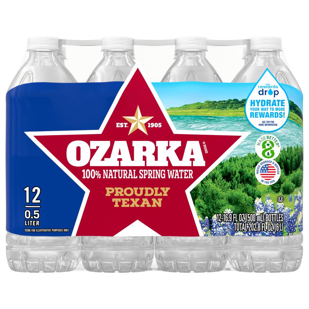 Ozarka 100% Natural Spring Water (12 x 16.9 fl oz)