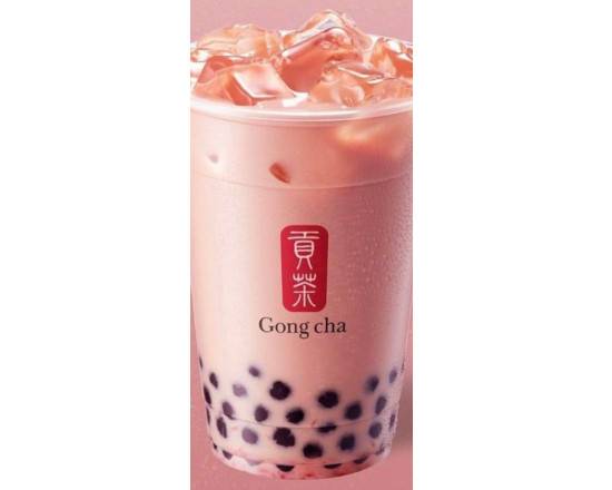 Strawberry Earl Grey Milk Tea with Pearls