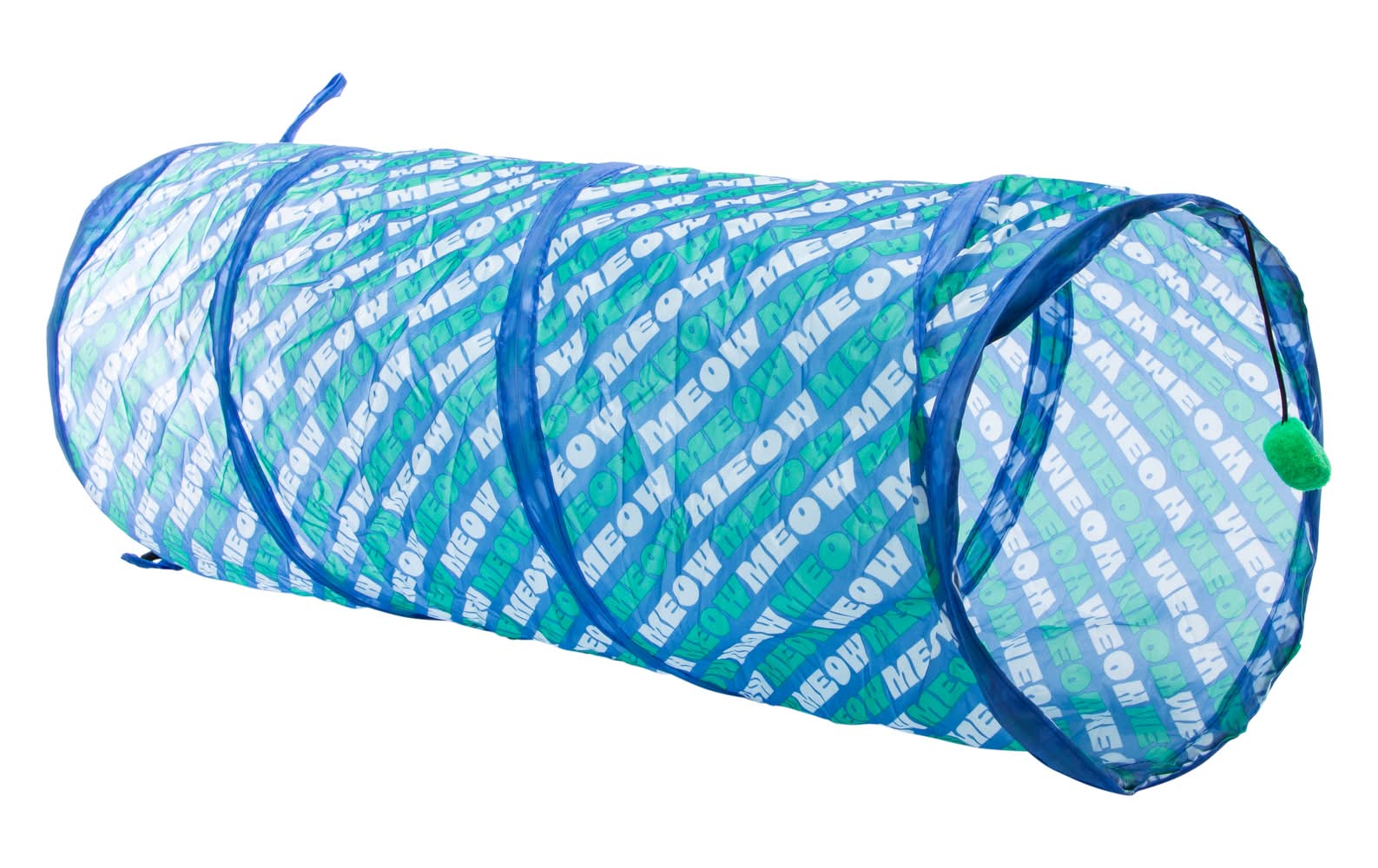 Cat Tunnel With Teaser Toy 29.5in x 11in Blue Meow