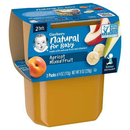 Gerber 2nd Foods Sitter Apricot Mixed Fruit Baby Food (2 ct)