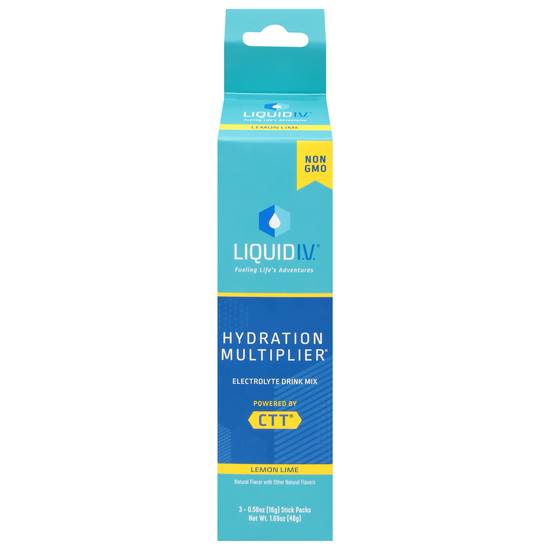 Liquid I.v. Hydration Multiplier Lemon Lime Electrolyte Drink Mix (3 ct, 0.56 oz)