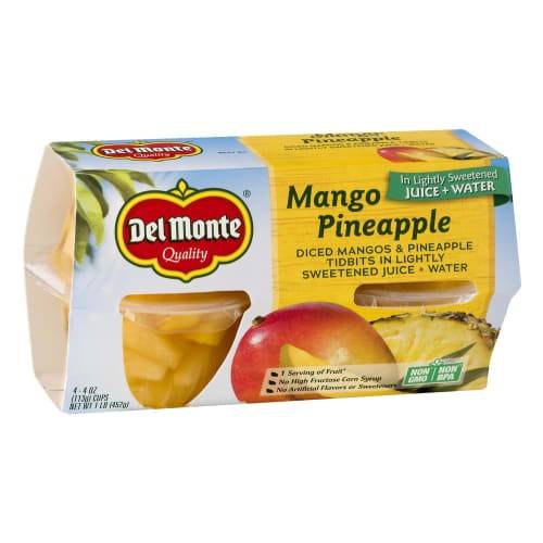 Order Del Monte · Diced Mango & Pineapple in Light Syrup (4 x 4 oz) food online from Safeway store, Eureka on bringmethat.com