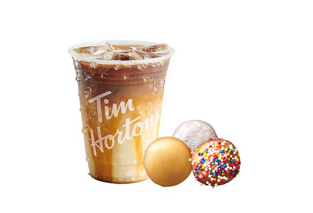 20% off Cold Caramel Macchiato + 3 Timbits