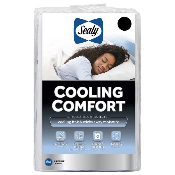Sealy Cooling Comfort Zippered Pillow Protector, Standard/Queen