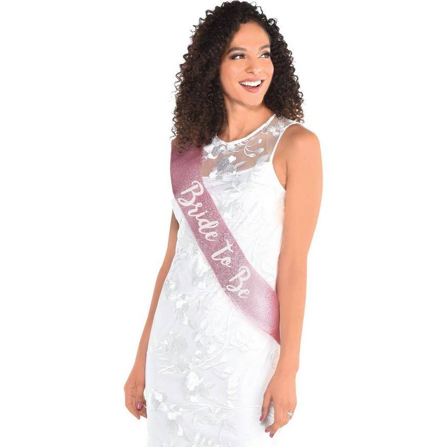 Party City Glitter Bride-To-Be Sash (30in/pink)