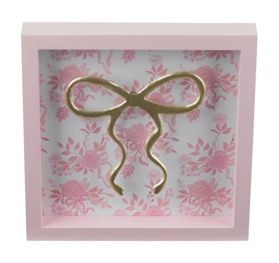 Metal Ribbon Tabletop Wood Box Decor Assorted