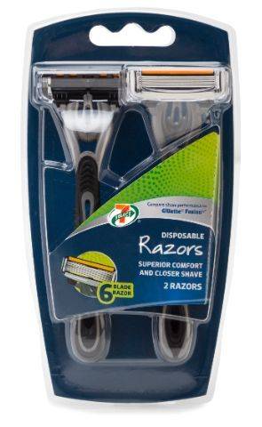 7-Select Men's 6 Blade Razors 2 Pack