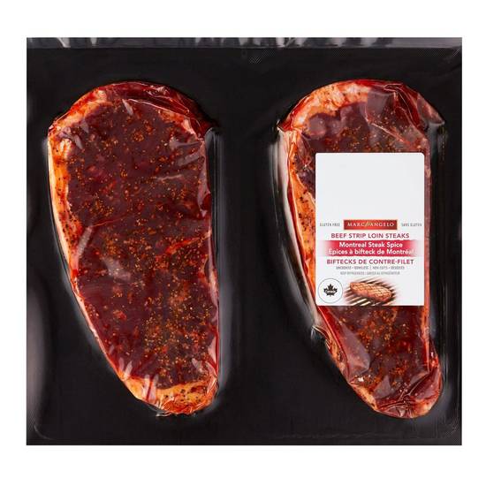Marcangelo Foods Montreal Spice Beef Strip Loin Steaks (500 g)