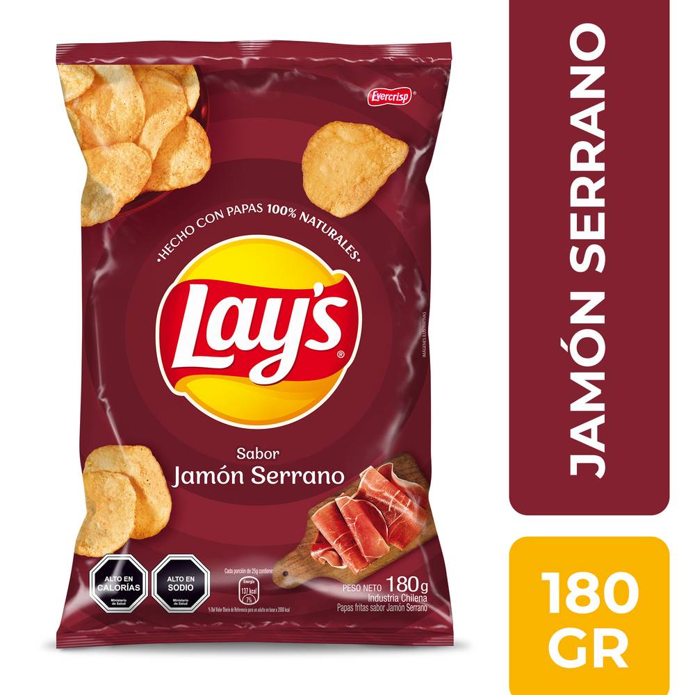 Lays papas fritas jamón serrano (180 g)