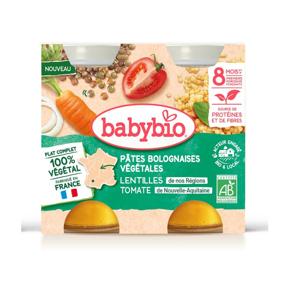 Babybio - Repas bébé dès 8 mois pâtes bolognaises végétales (2)