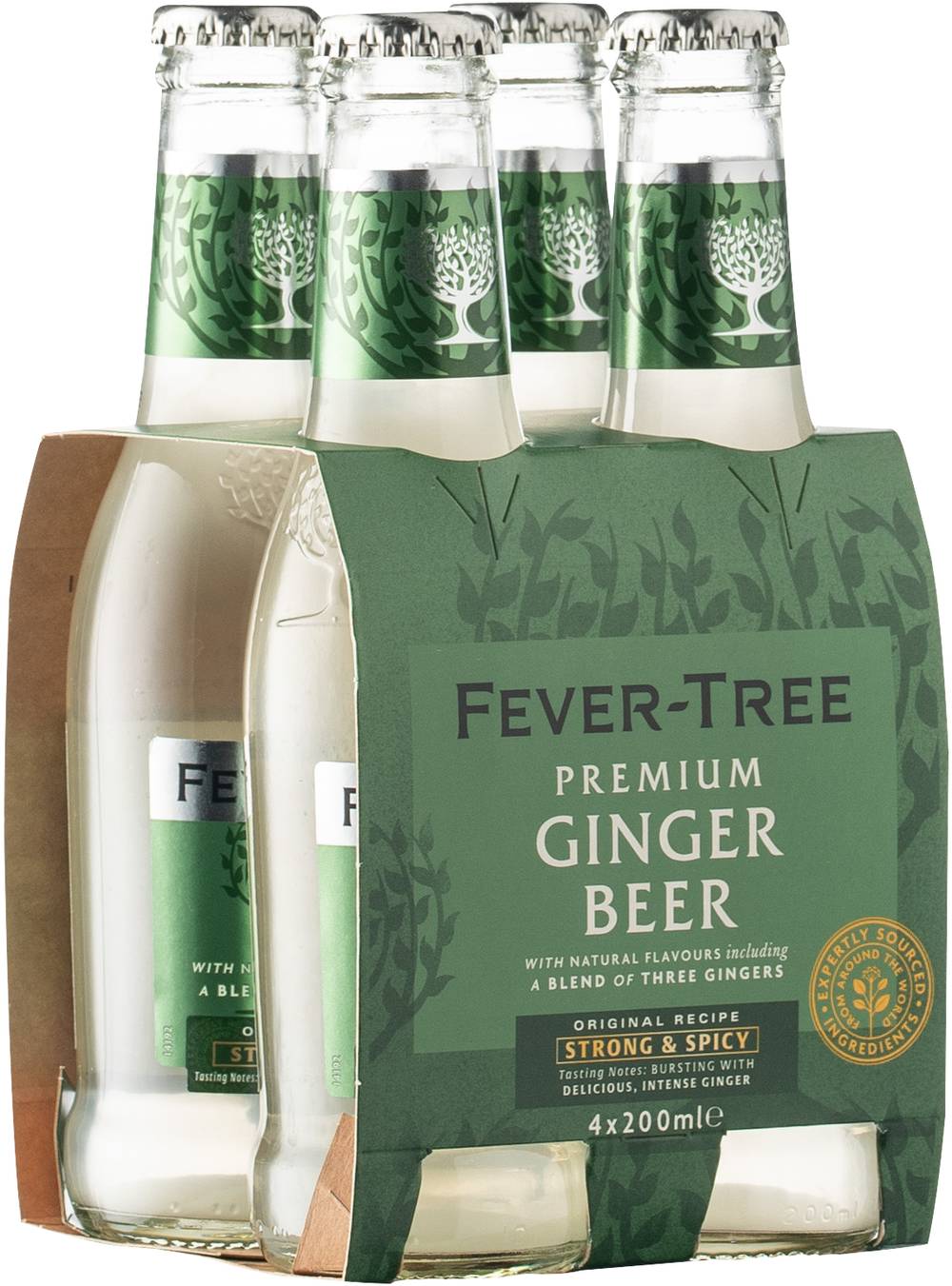 Fever-Tree - Bière au gingembre de qualité supérieure, fort & épicé, (4 x 200ml)