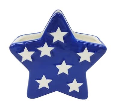 Celebrate It Star Vase, 6 in, Blue & White