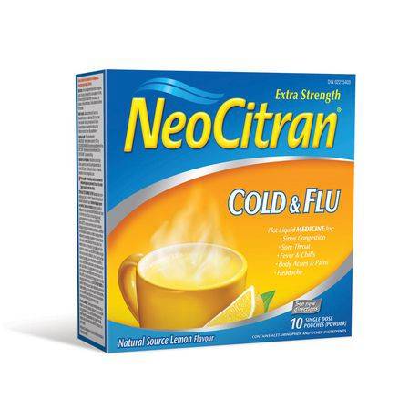 Neocitran Extra Strength Cold & Flu Liquid Medicine (10 ct)
