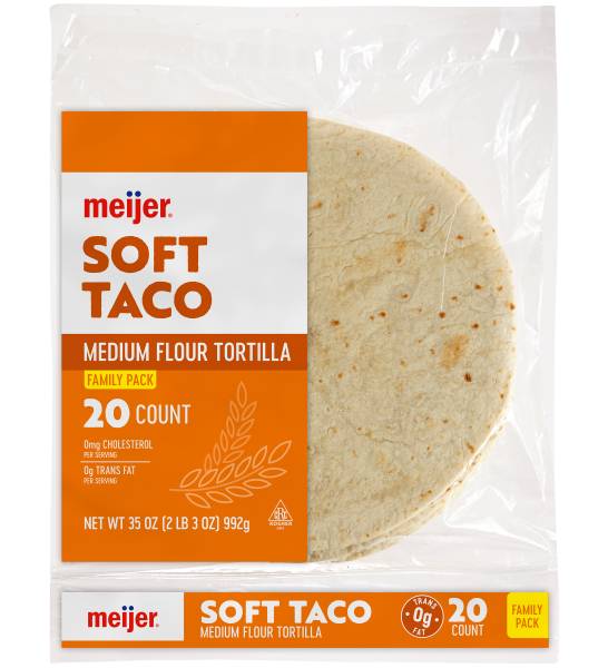 Meijer Flour Soft Taco Tortillas (1.75 lbs, 16 ct)