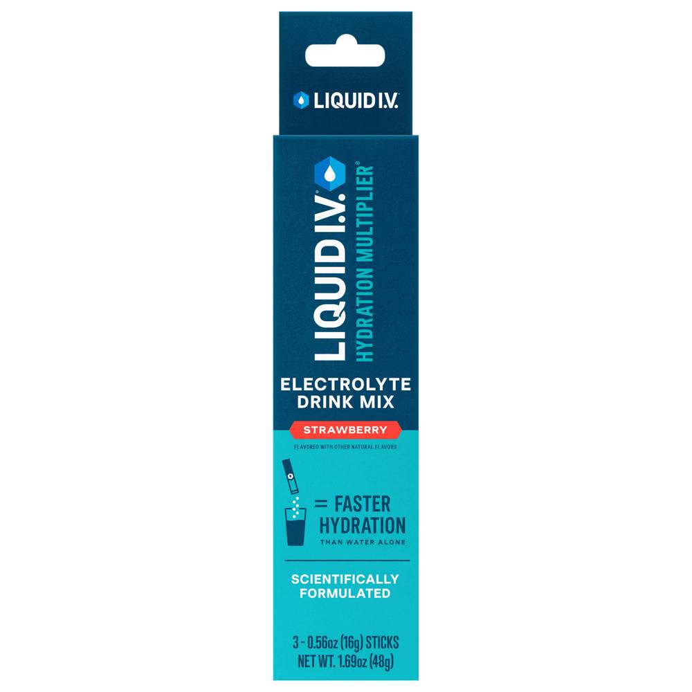 Liquid I.v. Hydration Multiplier Electrolyte Drink Mix (3 pack, 0.56 oz) (strawberry)