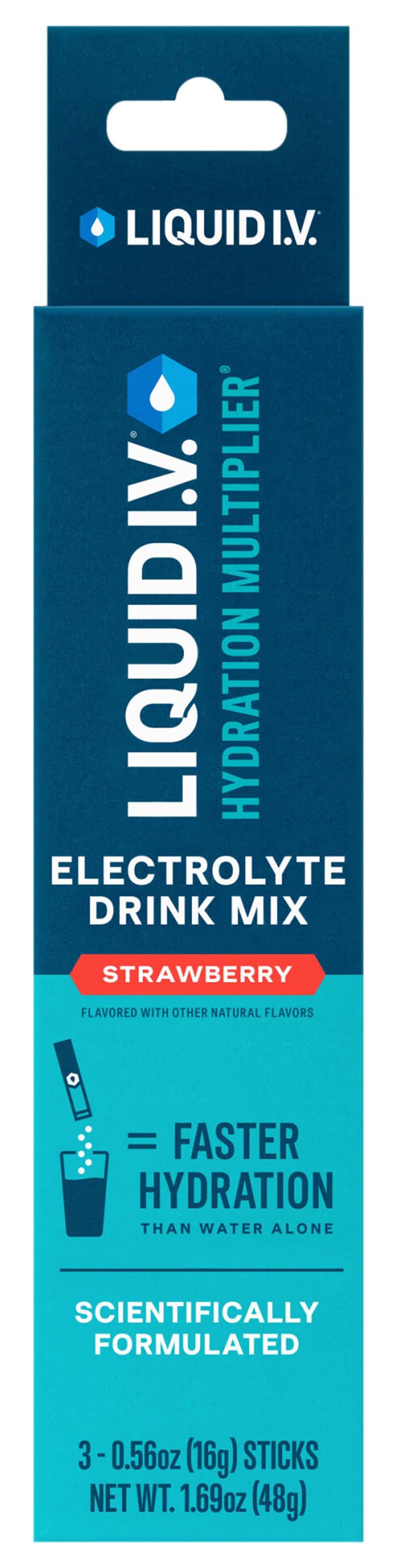 Liquid I.V. Hydration Multiplier Electrolyte Drink Mix Sticks, Strawberry (3 x 1.69 oz)