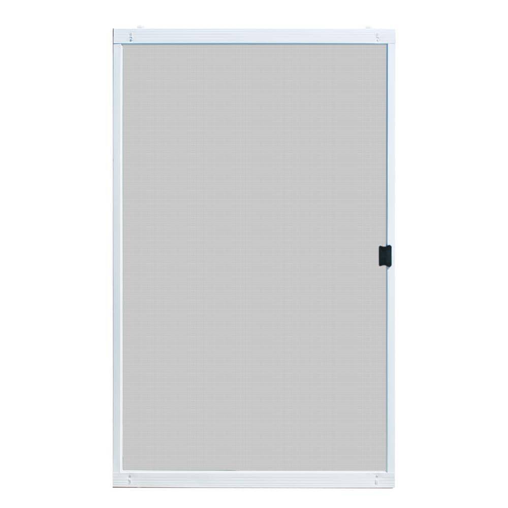 Unique Home Designs Adjustable Fit Metal Steel Sliding Patio Screen Door, 48 In. X 80 In., White