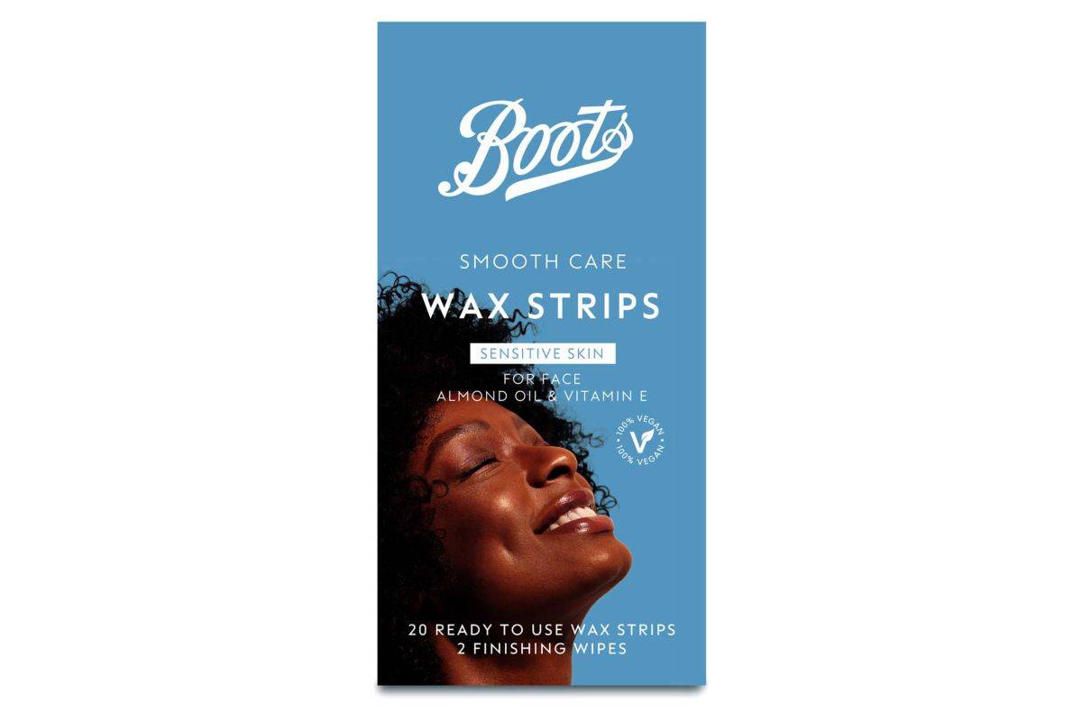 Boots Smooth Care Wax Strips Sensitive Face 20pk + Perfect Finishing Wipes 2pk