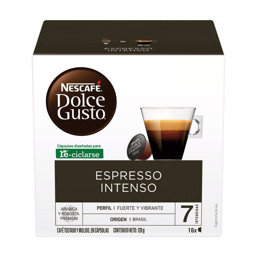 Nescafe café en cápsula espresso intenso brasil (caja 16 piezas)