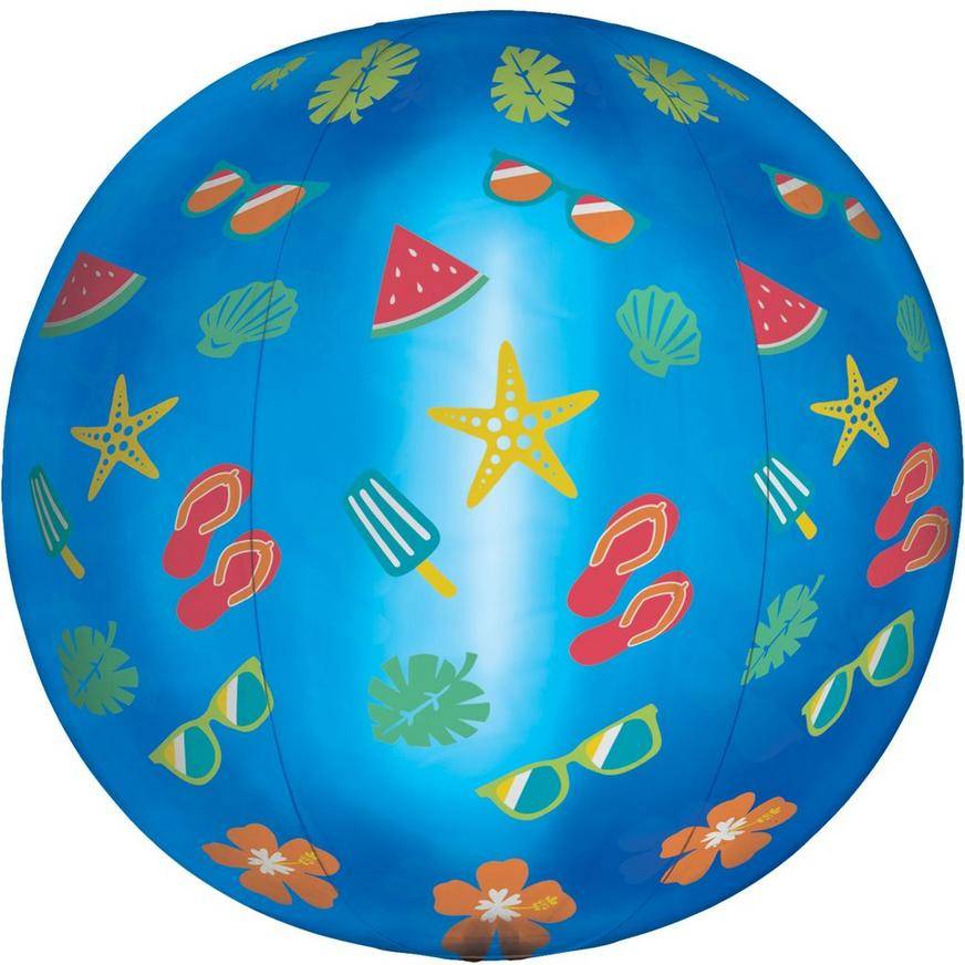 Party City Glow Summer Beach Ball (unisex/10 in./caribbean-blue)