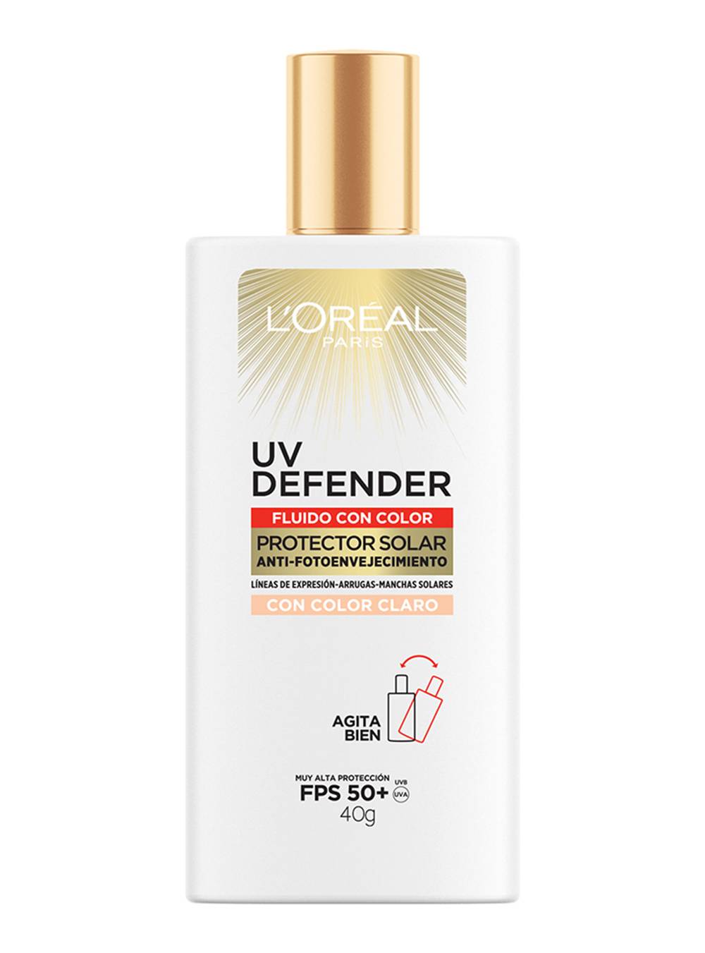 L'oréal crema uv defender fluido con color claro