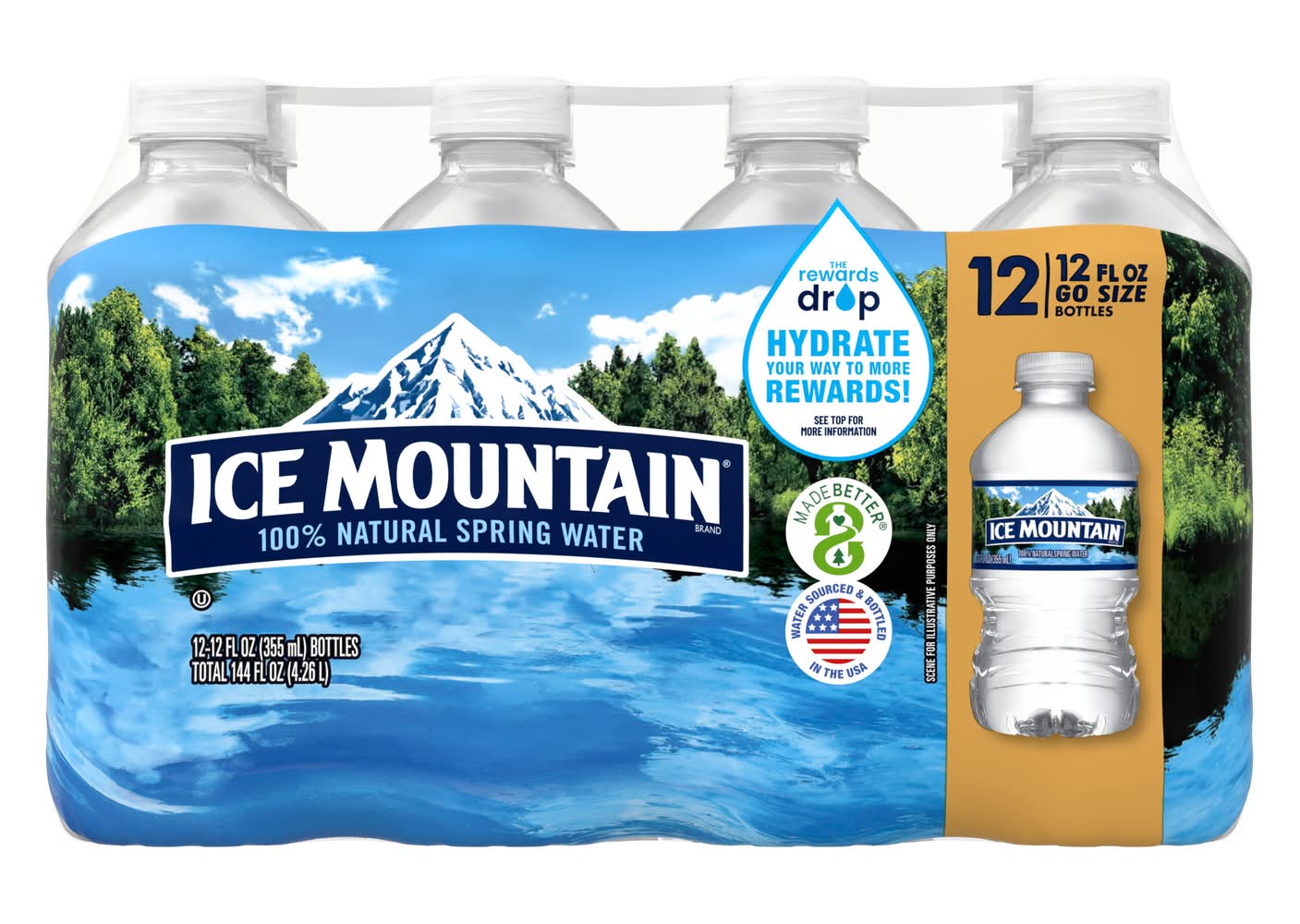 Ice Mountain 100% Natural Spring Water (12 x 12 fl oz)