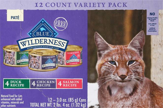 Blue Buffalo Wilderness Pate Variety pack Cat Food (12 ct)