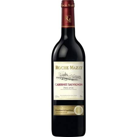 Vin Rouge Languedoc Roussillon I.G.P Pays d'OC ROCHE MAZET CABERNET SAUVIGNON - la bouteille de 75cL
