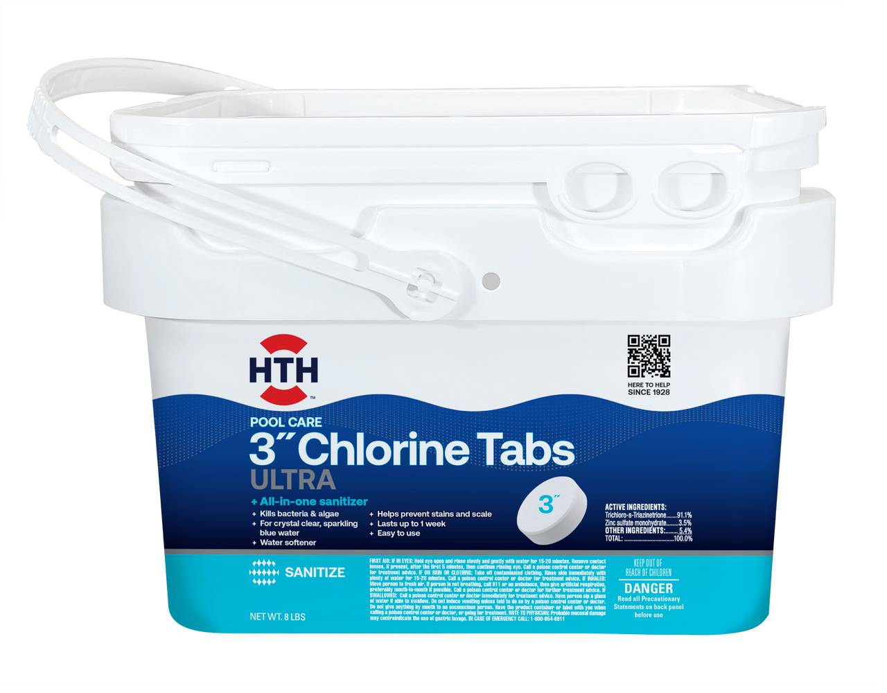 HTH Swimming Pool Ultra Chlorine 8.0 Pound(s) Bucket 3-in Tablets Chlorine | 42056