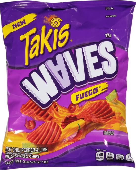 Takis Waves Fuego Potato Chips (hot chili pepper, lime)