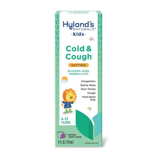Homeopathic  Hyland's 4Kids Cold'n Cough Syrup, Natural Grape Flavor, 4 OZ 