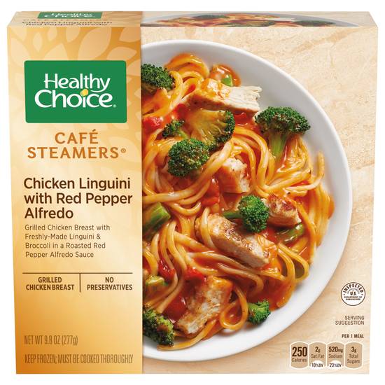 Healthy Choice Cafe Steamers Chicken Linguini With Red Pepper Alfredo