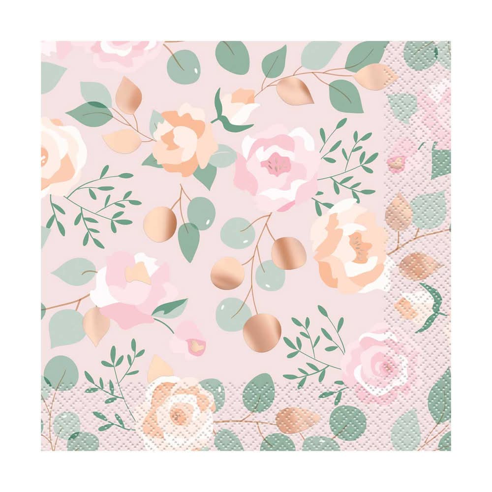 Pink Blooms Luncheon Napkins 16 Count